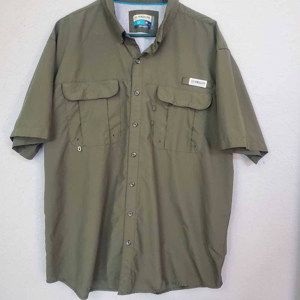 Magellan Outdoors Green Fishing Shirt Size 2XL